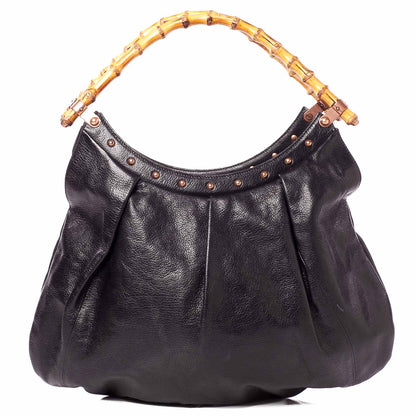 Gucci Leather Bamboo Handle Bag Black 1 of 8