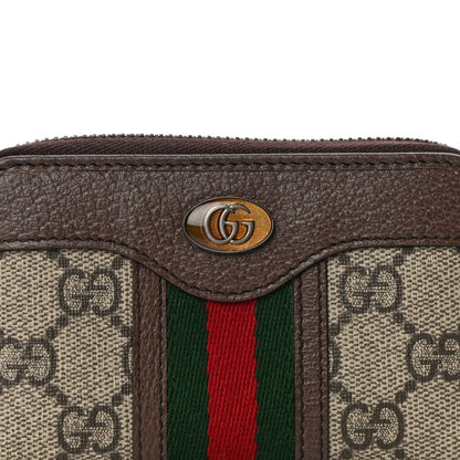 Gucci GG Supreme Web Ophidia Zip Around Card Case Brown 7 of 10