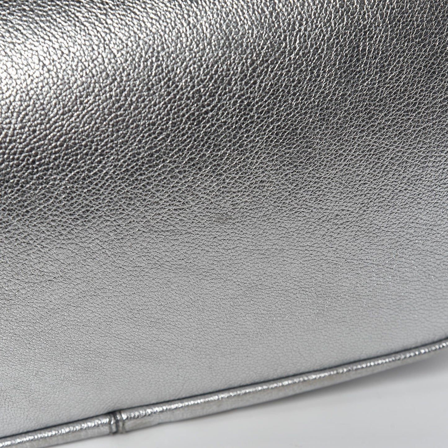 Metallic Calfskin Medium Nightingale Silver