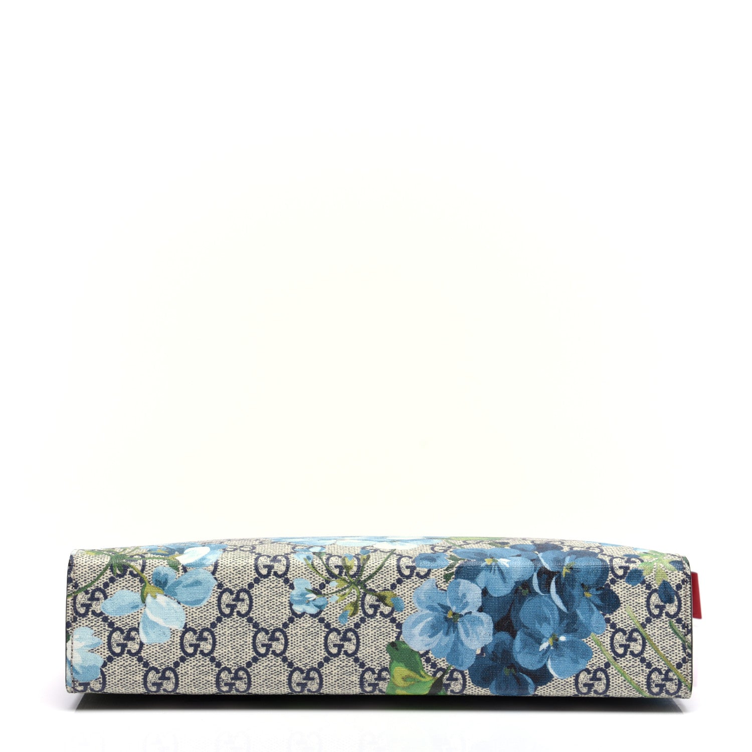 Gucci GG Supreme Monogram Blooms Large Cosmetic Case Beige Blue Navy Hibiscus Red 10 of 12