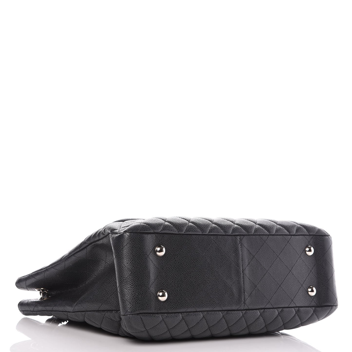 Caviar Quilted Flap Tote Dark Grey