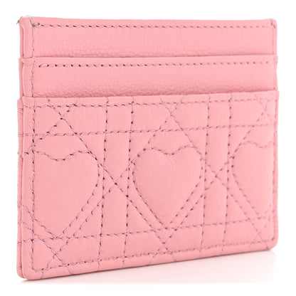 Christian Dior Calfskin Cannage Dioramour Caro Five-Slot Card Holder Pink 3 of 8