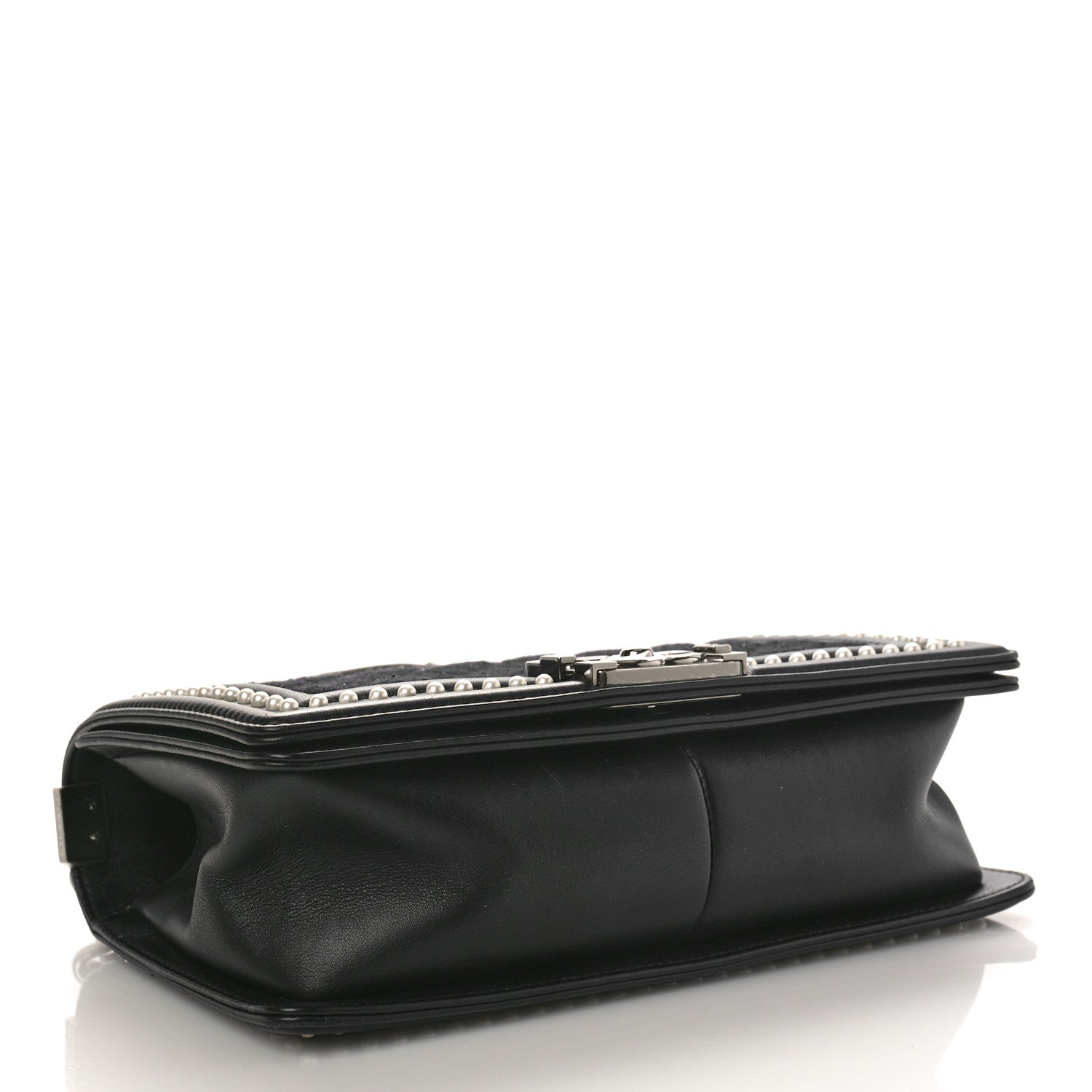 Chanel Calfskin Pearl Tweed Medium Boy Flap Black 4 of 9
