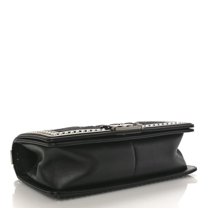 Chanel Calfskin Pearl Tweed Medium Boy Flap Black 4 of 9