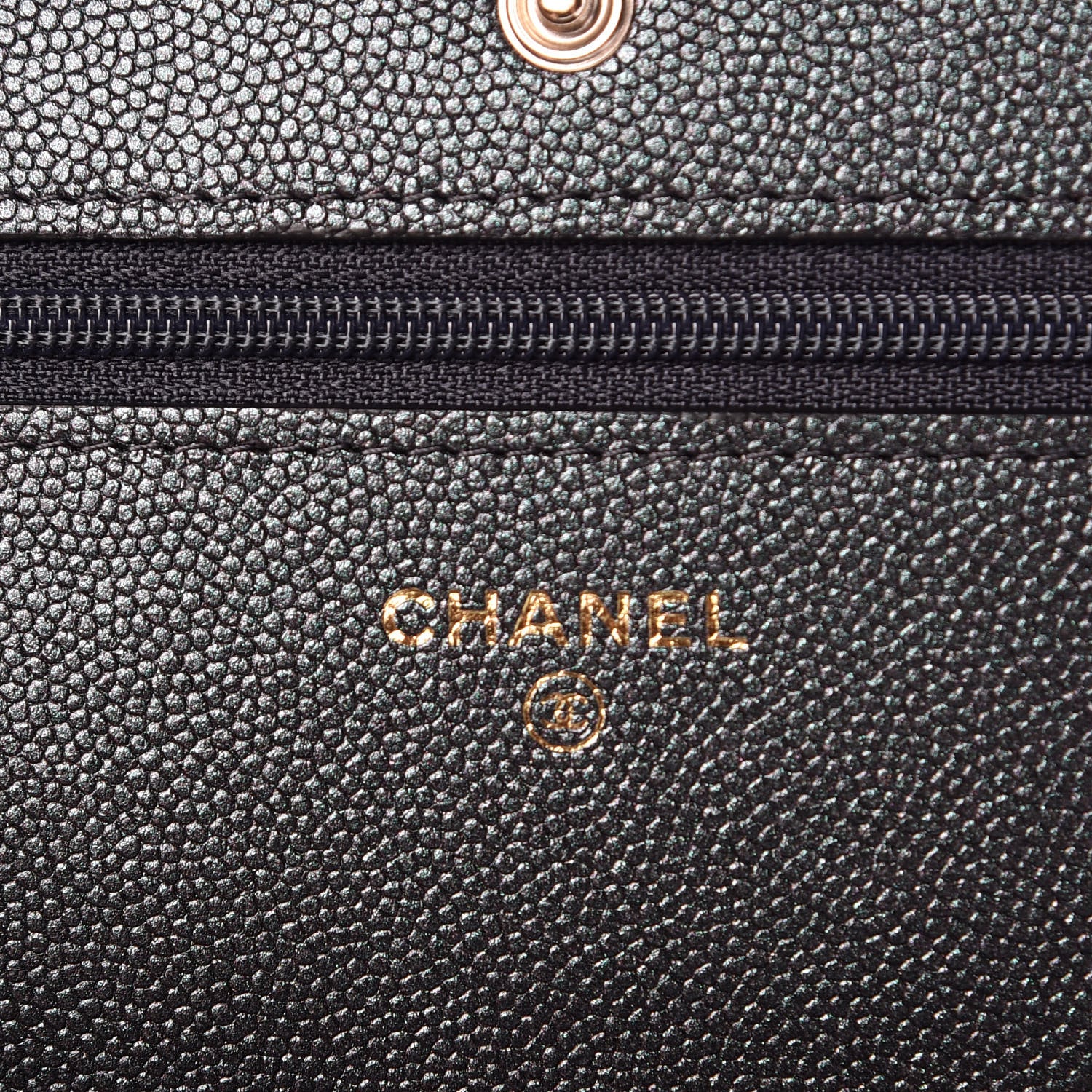 Chanel Iridescent Caviar Quilted Wallet On Chain WOC Black 8 of 11