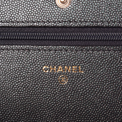 Chanel Iridescent Caviar Quilted Wallet On Chain WOC Black 8 of 11