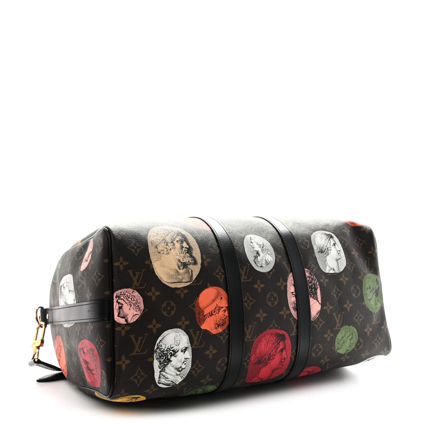 X FORNASETTI Calfskin Fornasetti Keepall Bandouliere 45