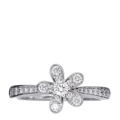 Van Cleef & Arpels 18K White Gold Diamond Socrate Ring 56 7.5 1 of 8
