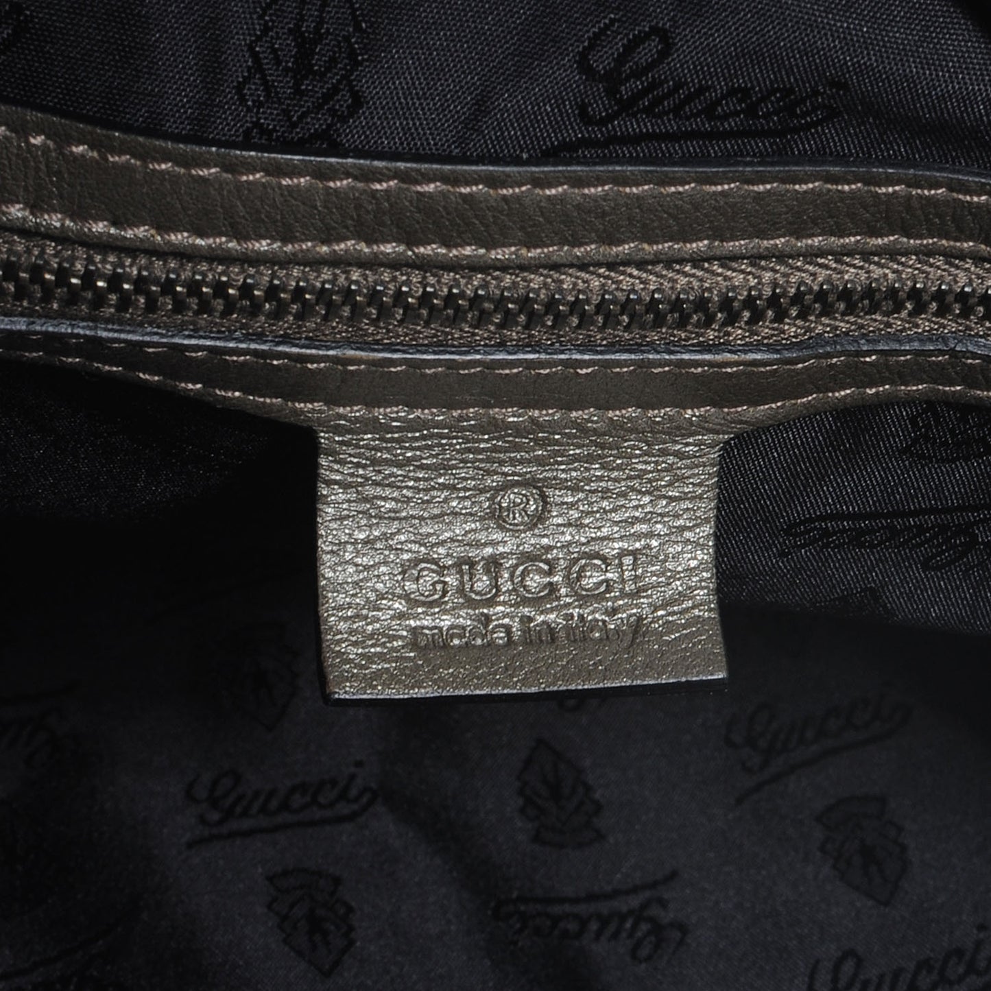 Guccissima Large Jockey Hobo Metallic Grey