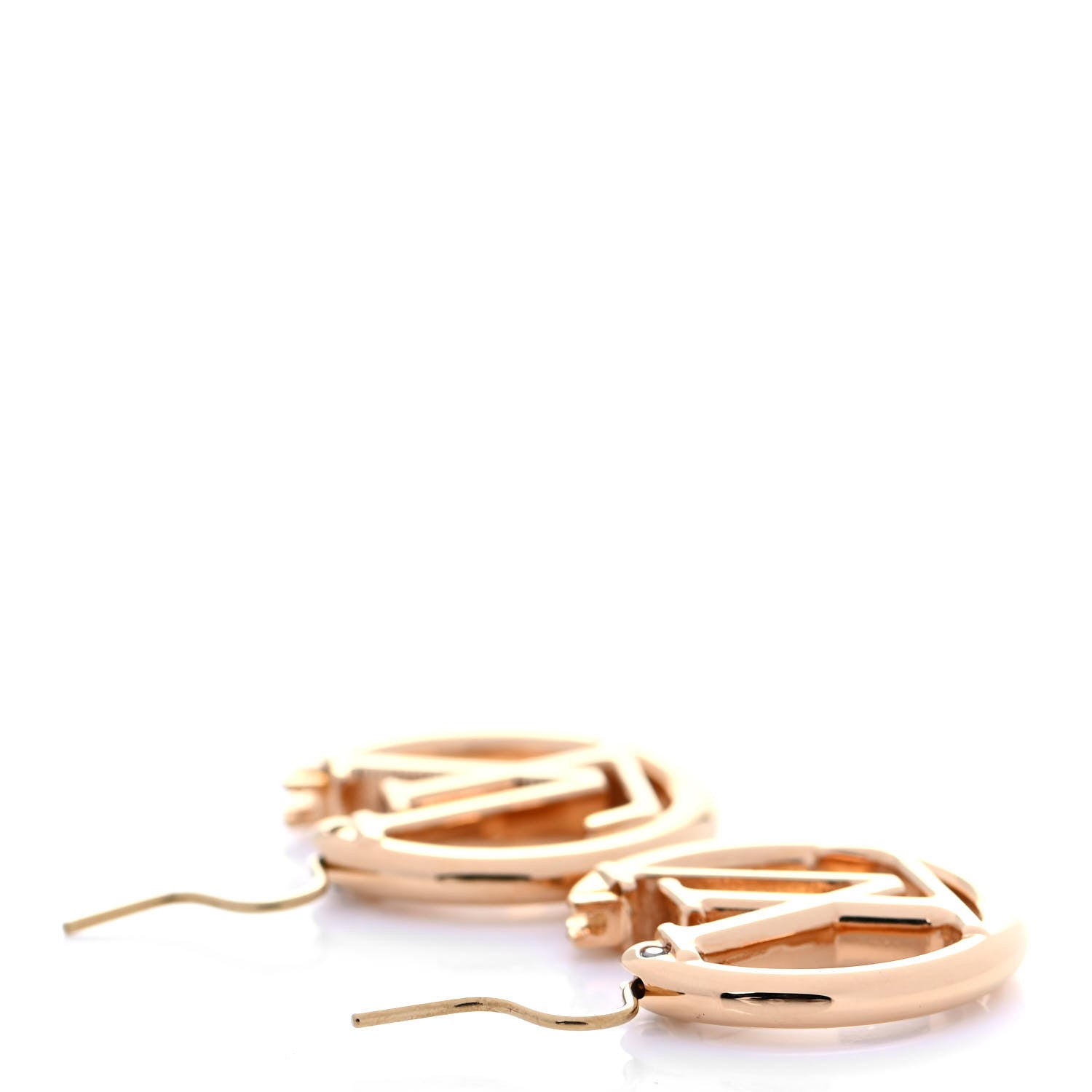 Louis Vuitton Metal Small Louise Hoop Earrings Gold 3 of 4