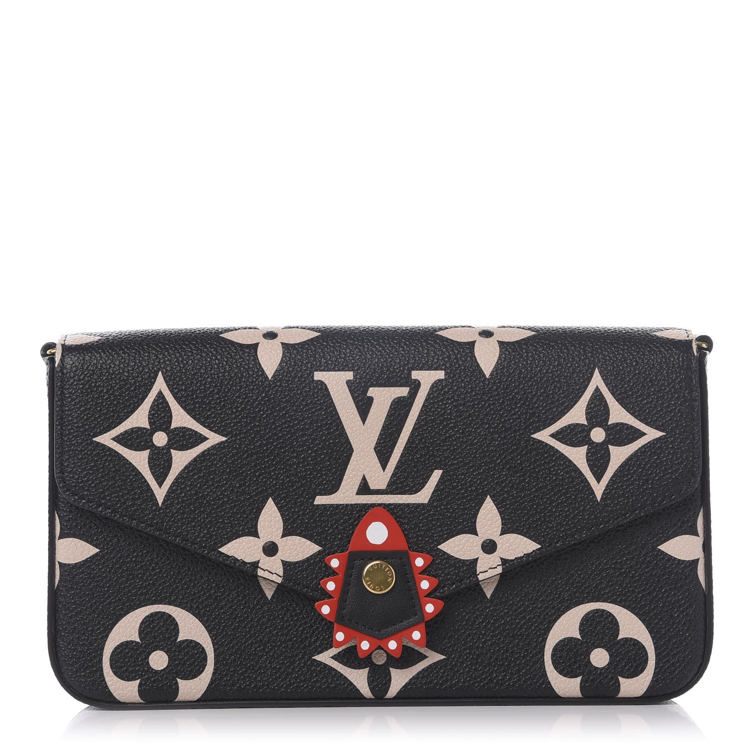 Louis Vuitton Empreinte Monogram Giant Crafty Pochette Felicie Black Creme 1 of 9