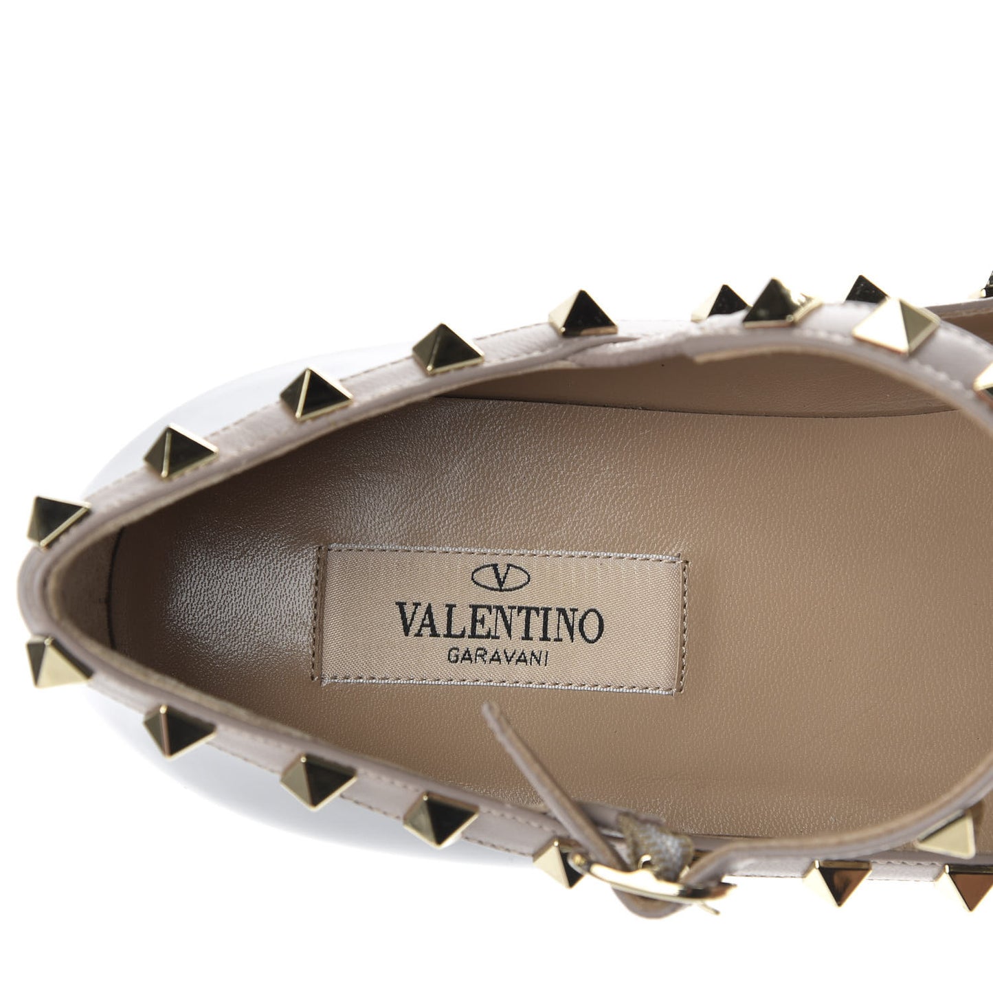 Patent Rockstud Cage Ballerina Flats 39 Grey Poudre