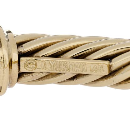 David Yurman 14K Yellow Gold Blue Topaz Pink Tourmaline 7mm Cable Renaissance Bracelet 4 of 4