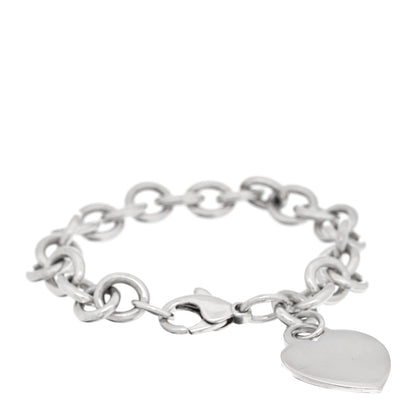 Tiffany Sterling Silver Heart Tag Charm Bracelet 1 of 3