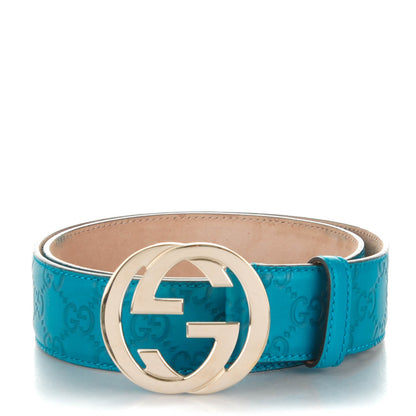 Gucci Guccissima Signature Interlocking G 40mm Belt 85 34 Deep Cobalt 1 of 7
