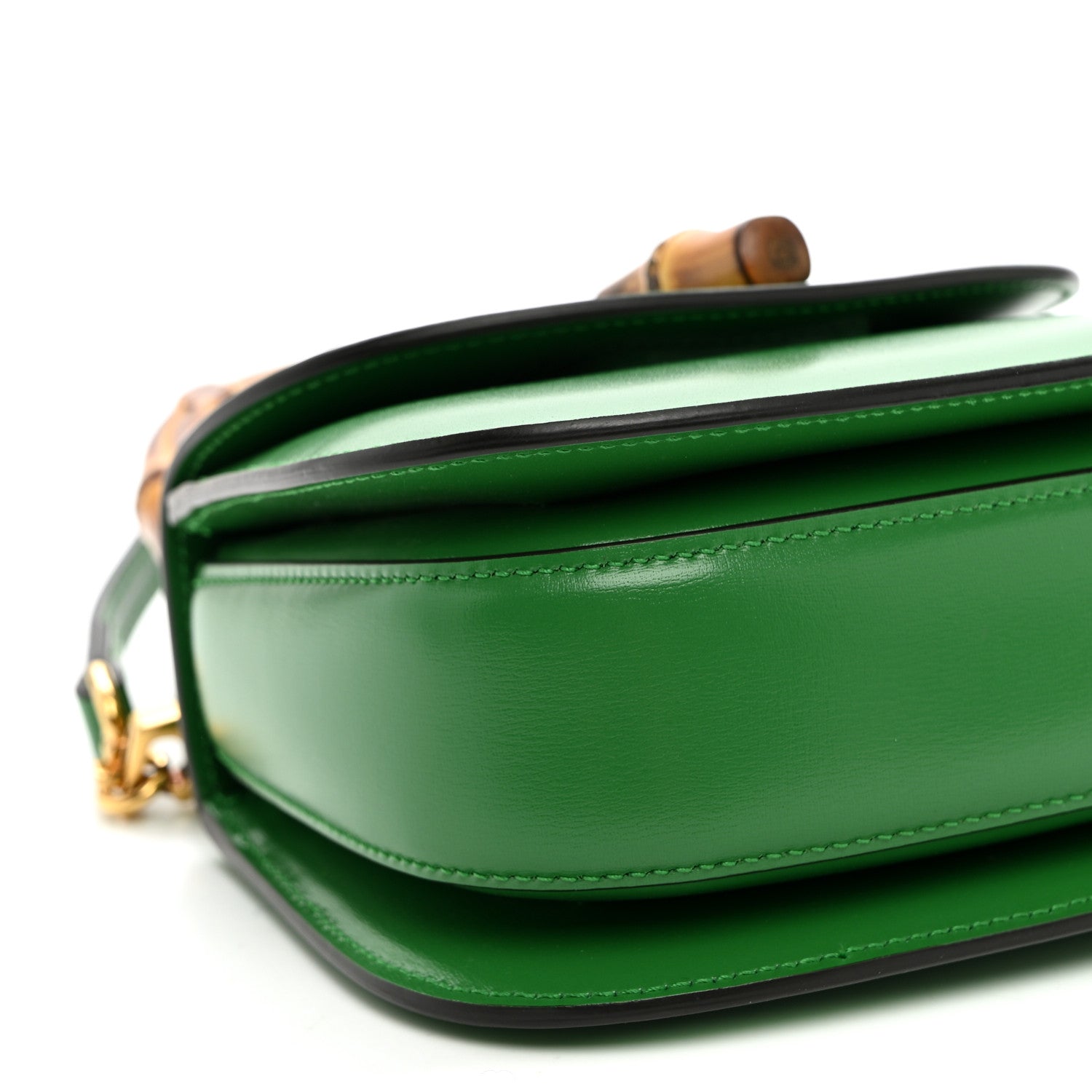 Gucci Boarded Dyana Lux Calfskin Web Mini Bamboo 1947 Top Handle Bag Spring Green 9 of 11