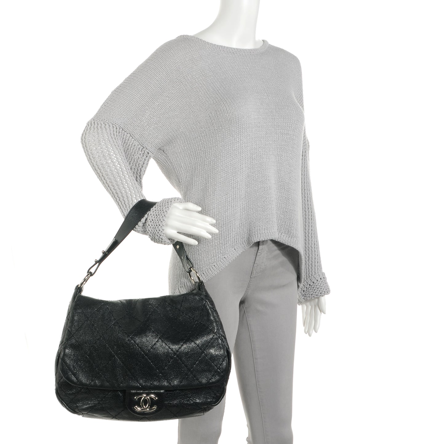 Glazed Calfskin On The Road XL Flap Black