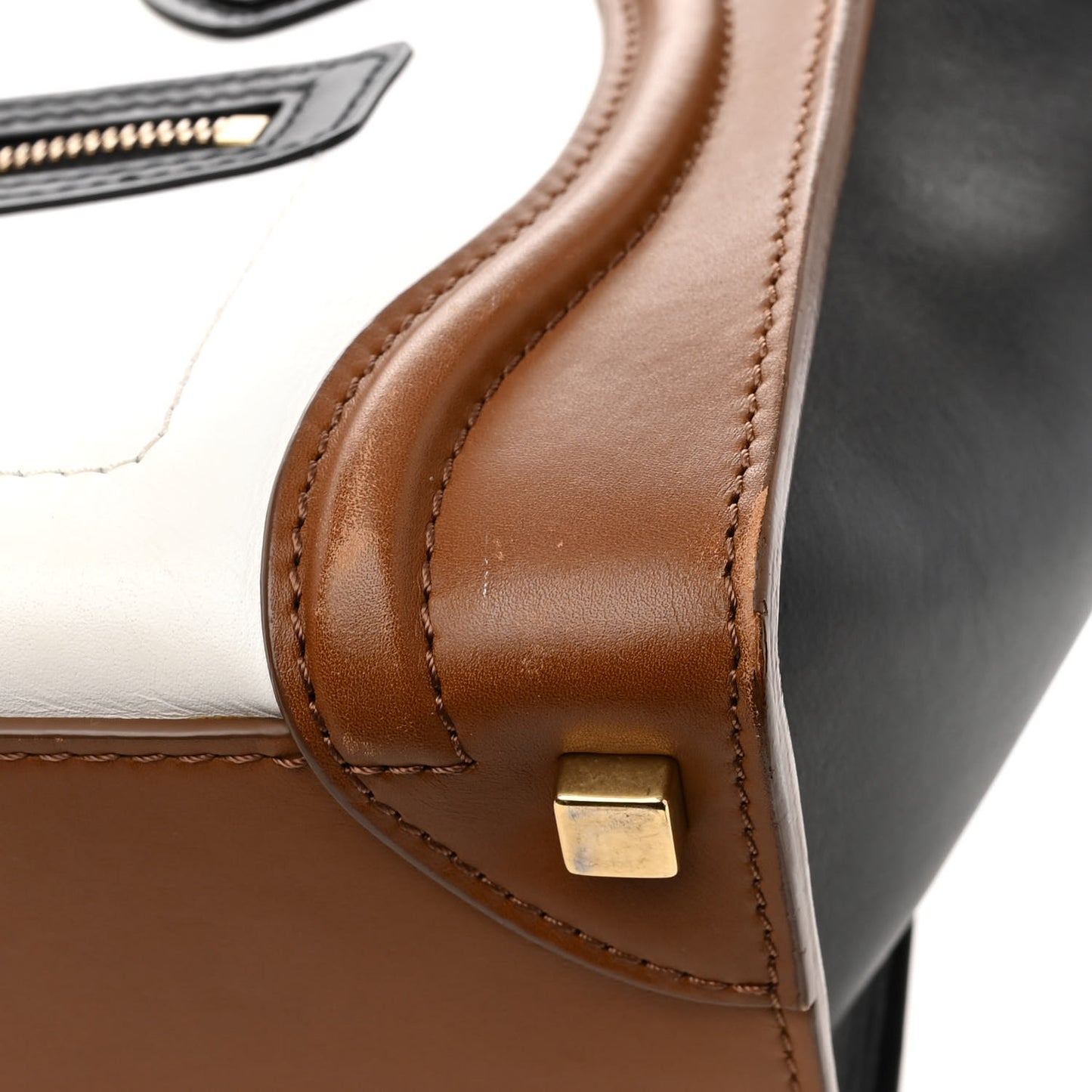 Smooth Calfskin Micro Tri-Color Luggage Brown