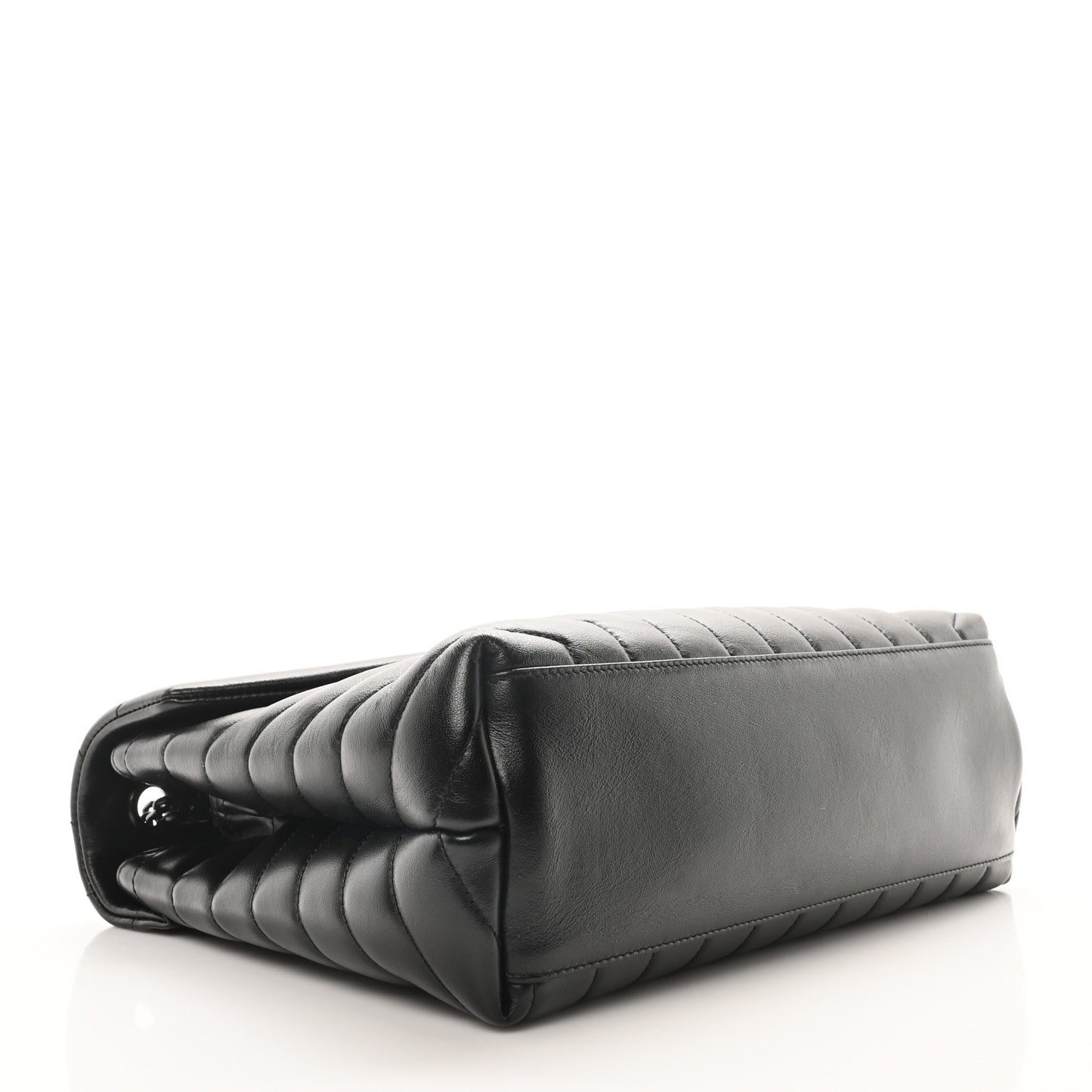 Calfskin Y Quilted Monogram Monochrome Medium Loulou Chain Satchel Black