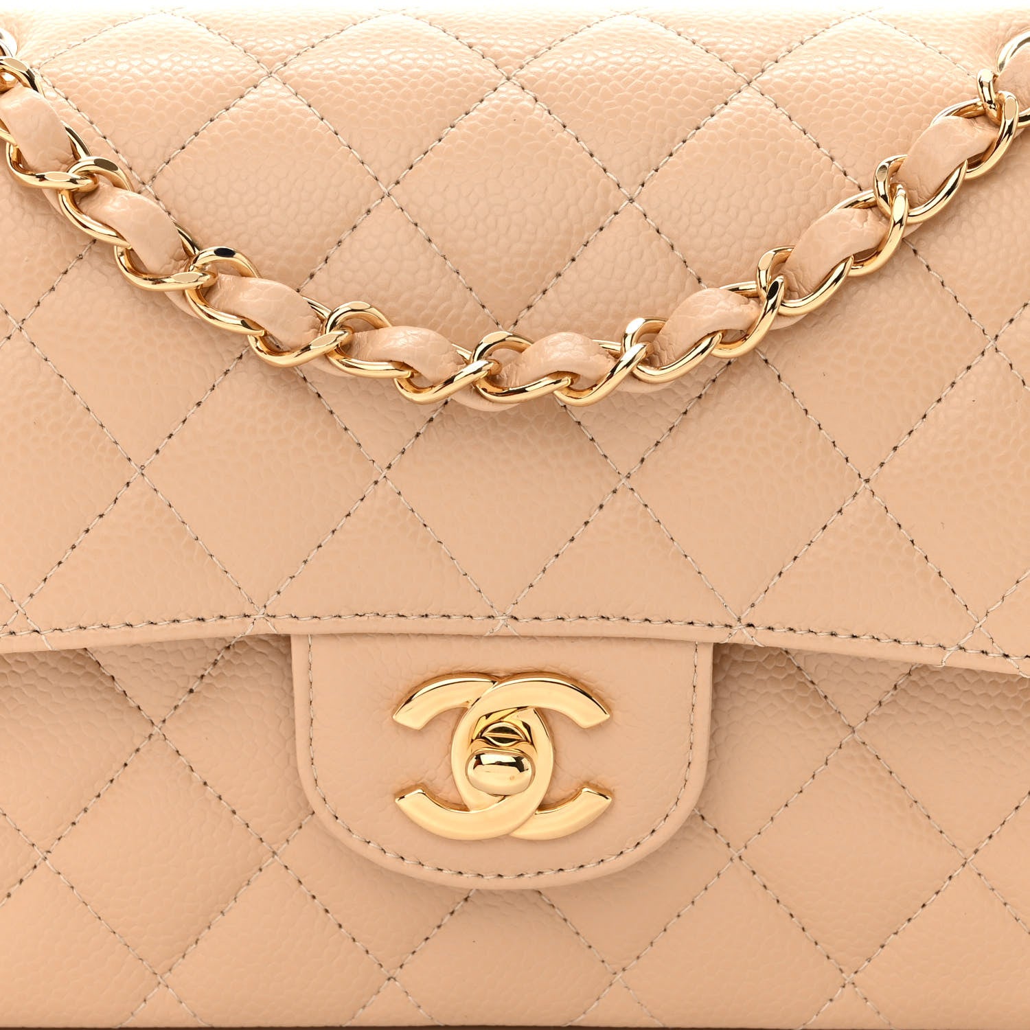 Chanel Caviar Quilted Small Double Flap Beige 9 of 11