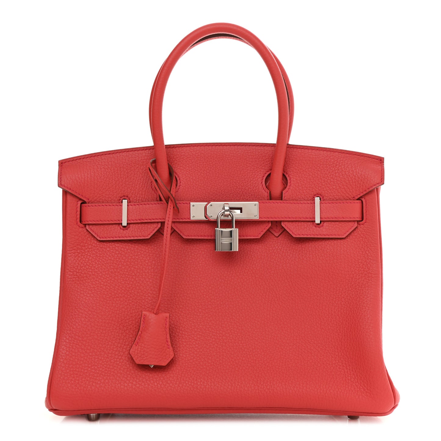 Taurillon Clemence Birkin 30 Rouge Pivoine