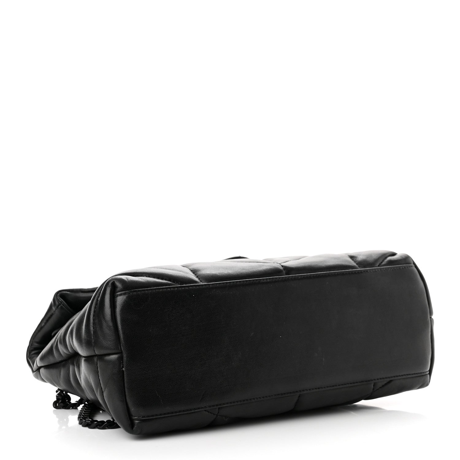 Saint Laurent Lambskin Quilted Small Loulou Puffer Monogram Chain Satchel Black 4 of 10
