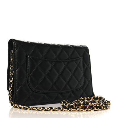 Chanel Lambskin Quilted Wallet On Chain WOC Black 3 of 10