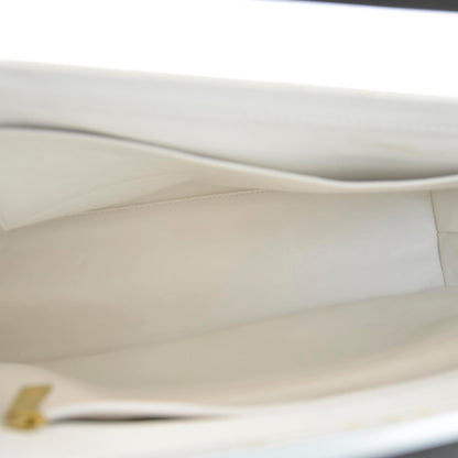 Chanel Caviar Quilted Wood Handle Tote White 7 of 9