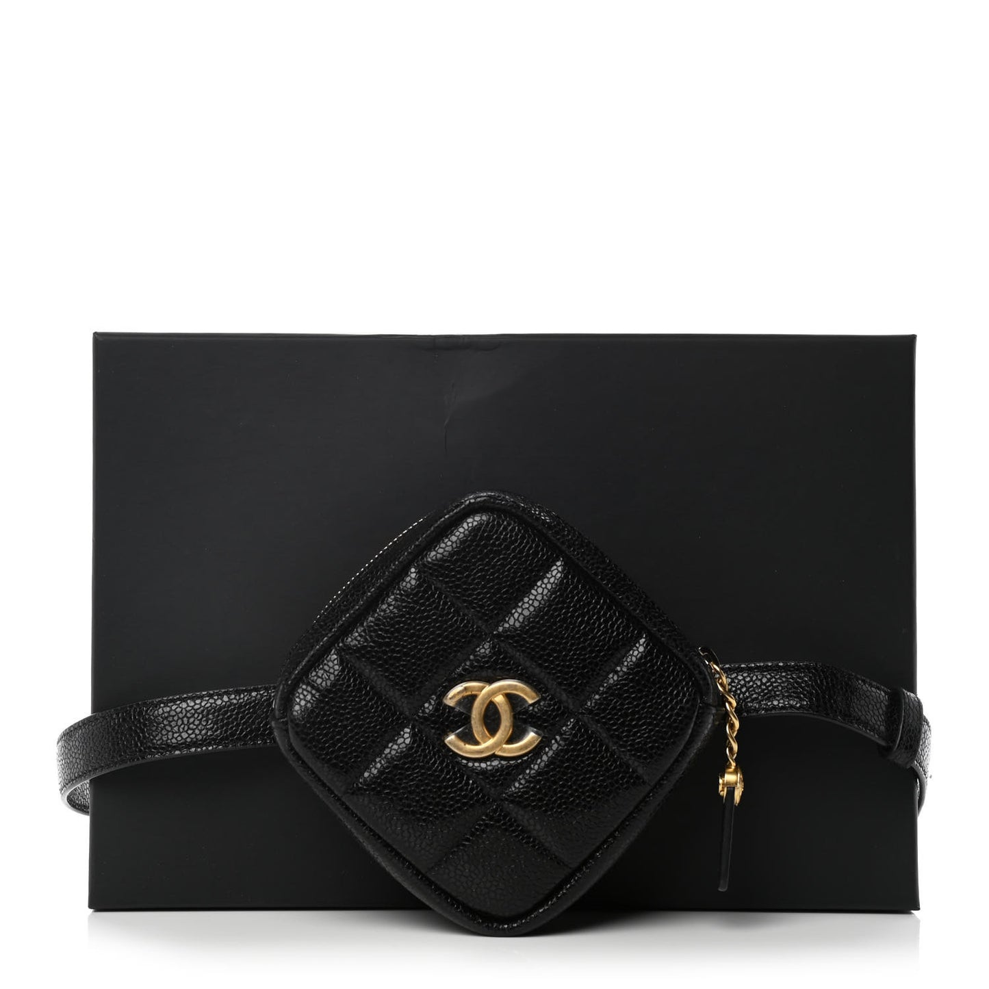 Caviar Quilted Coin Purse Belt Bag Black