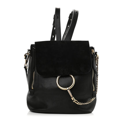 Chloe Suede Calfskin Small Faye Backpack Black 1 of 14