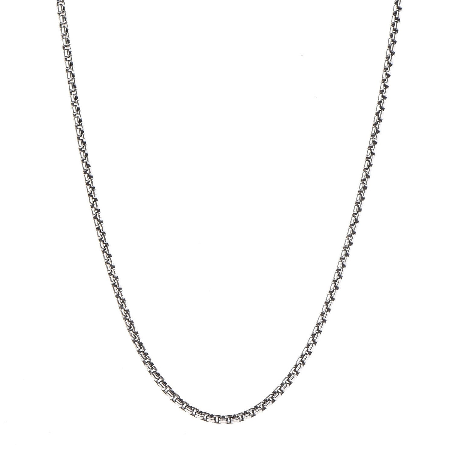 Sterling Silver 14K Yellow Gold 2.7mm Small Box Chain Necklace 18"