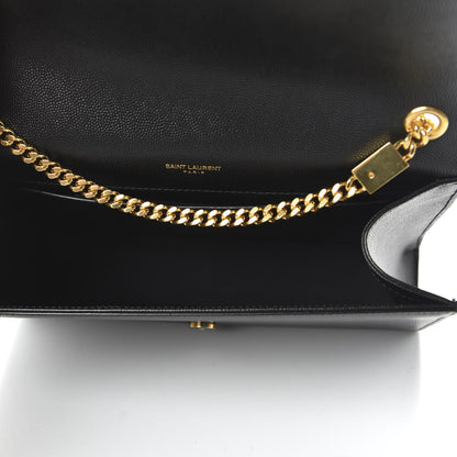 Saint Laurent Grain De Poudre Medium Classic Monogram Kate Satchel Black 5 of 9