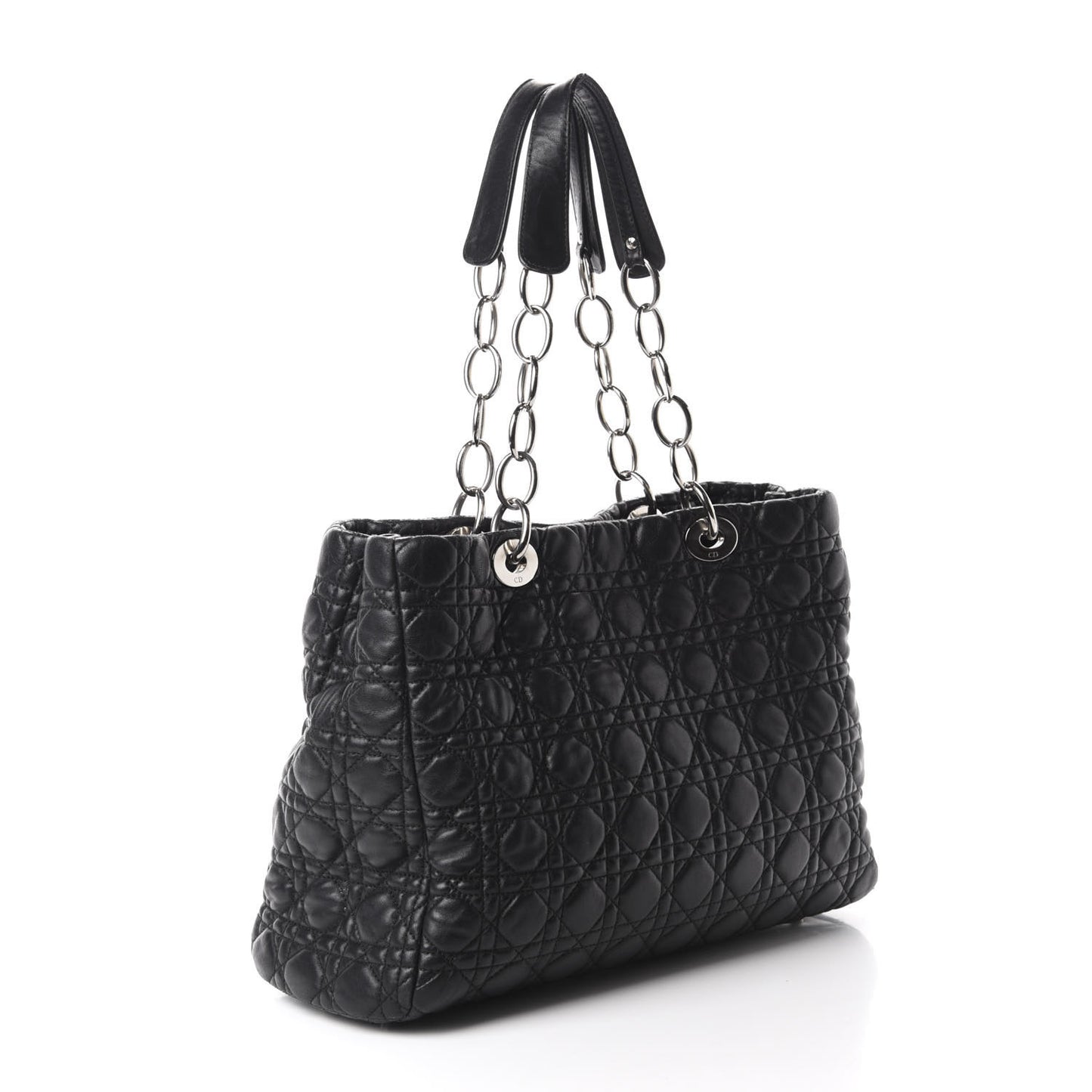 Lambskin Cannage Large Dior Soft Shopping Tote Black