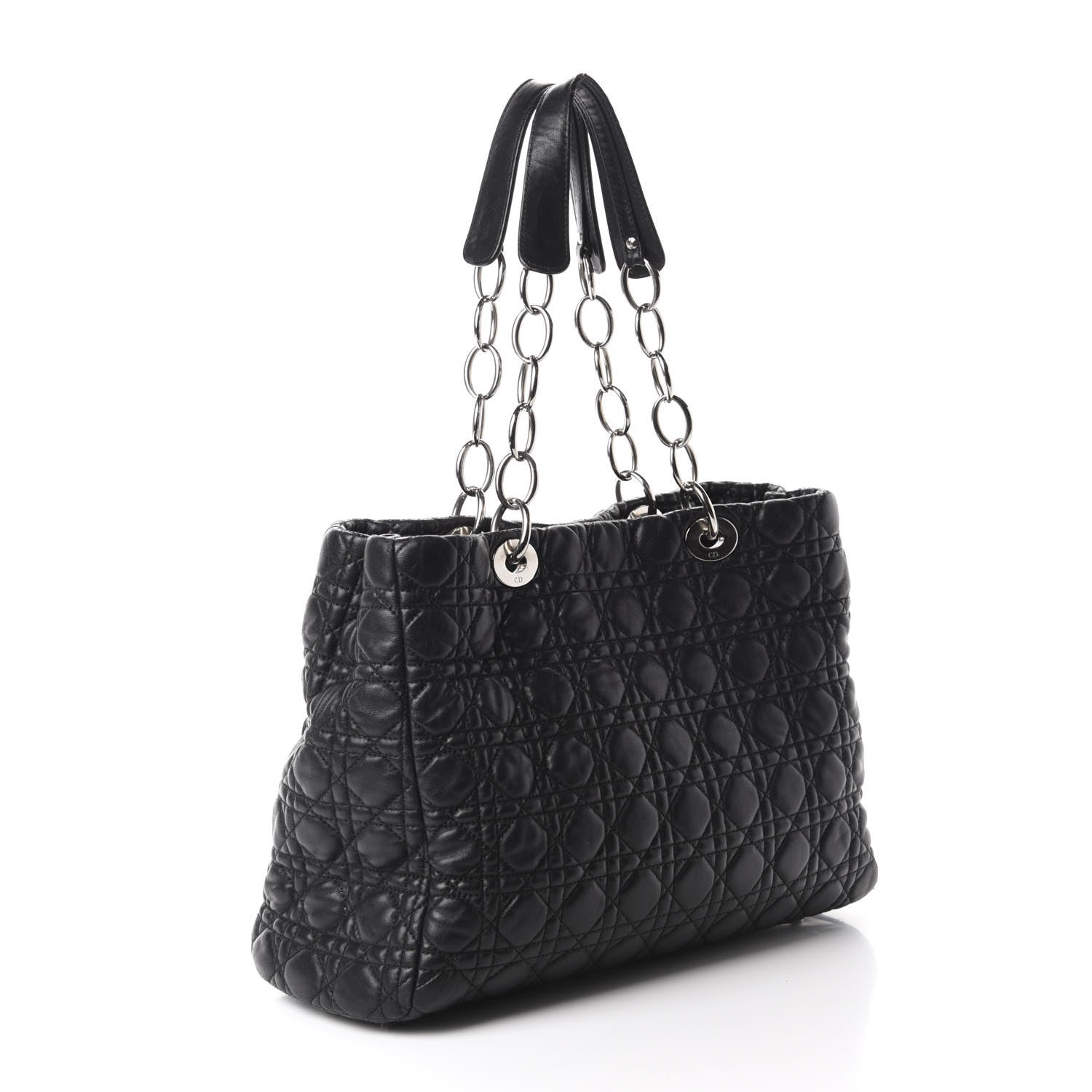 Christian Dior Lambskin Cannage Large Dior Soft Shopping Tote Black 3 of 11
