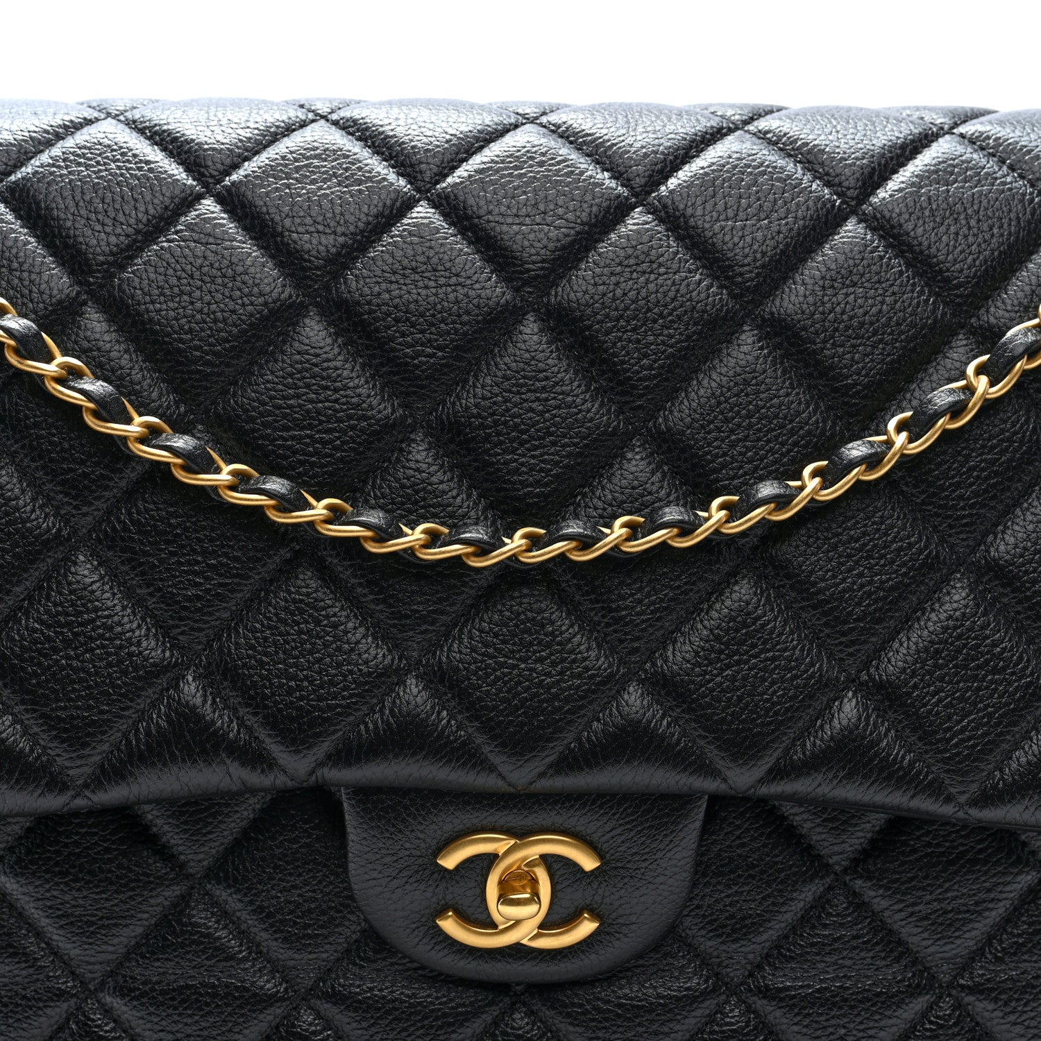 Chanel Grained Calfskin Quilted XXL Travel Flap Bag Black 8 of 10