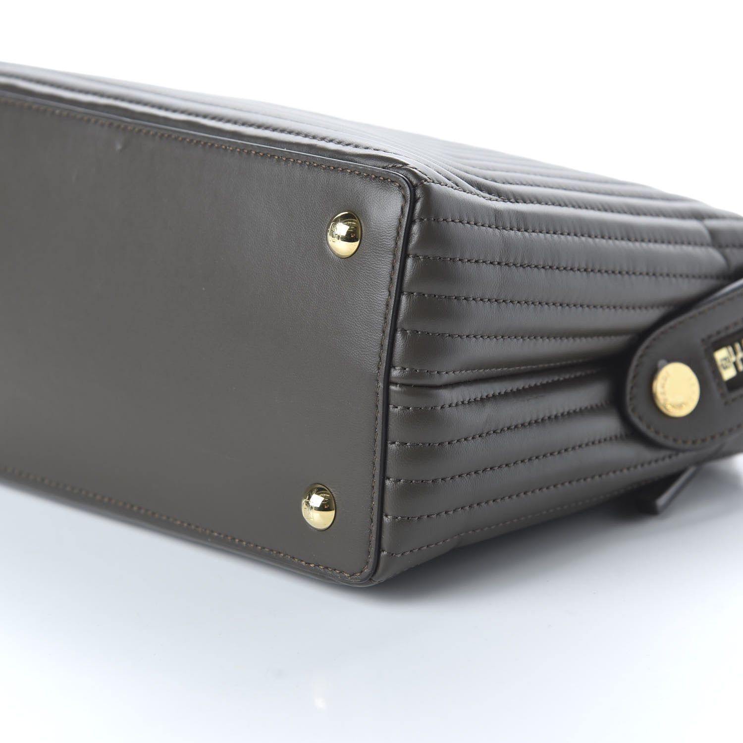 Fendi Shiny Nappa Trapuntata Chain Small DotCom Click Chain Satchel Carbone 7 of 10