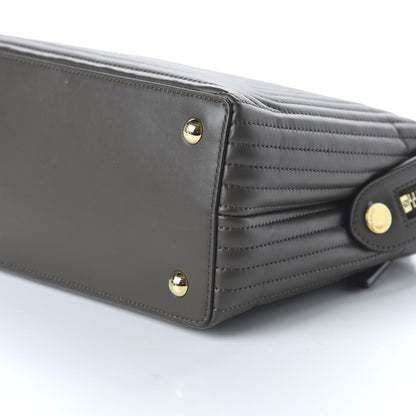 Fendi Shiny Nappa Trapuntata Chain Small DotCom Click Chain Satchel Carbone 7 of 10