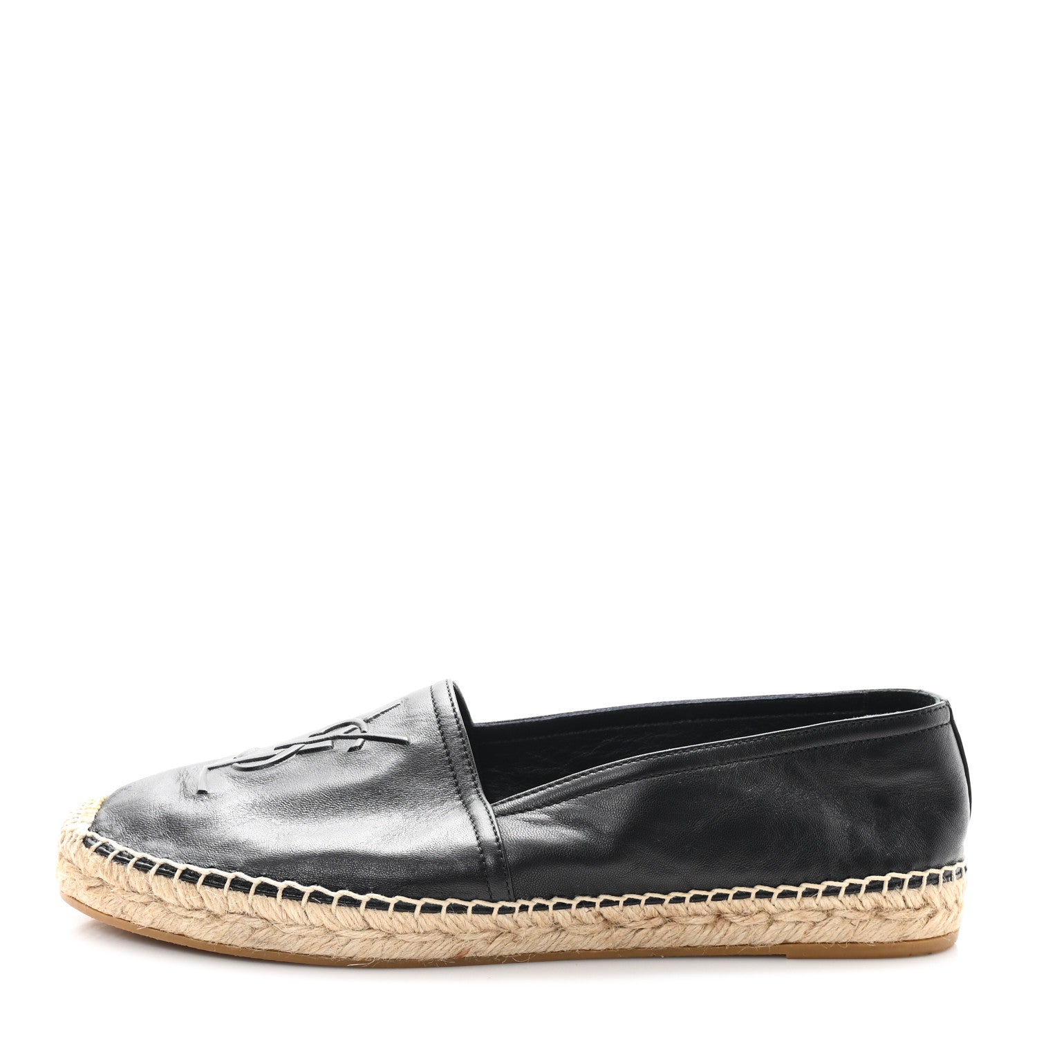 Saint Laurent Lambskin Monogram Espadrilles 40 Black 1 of 10