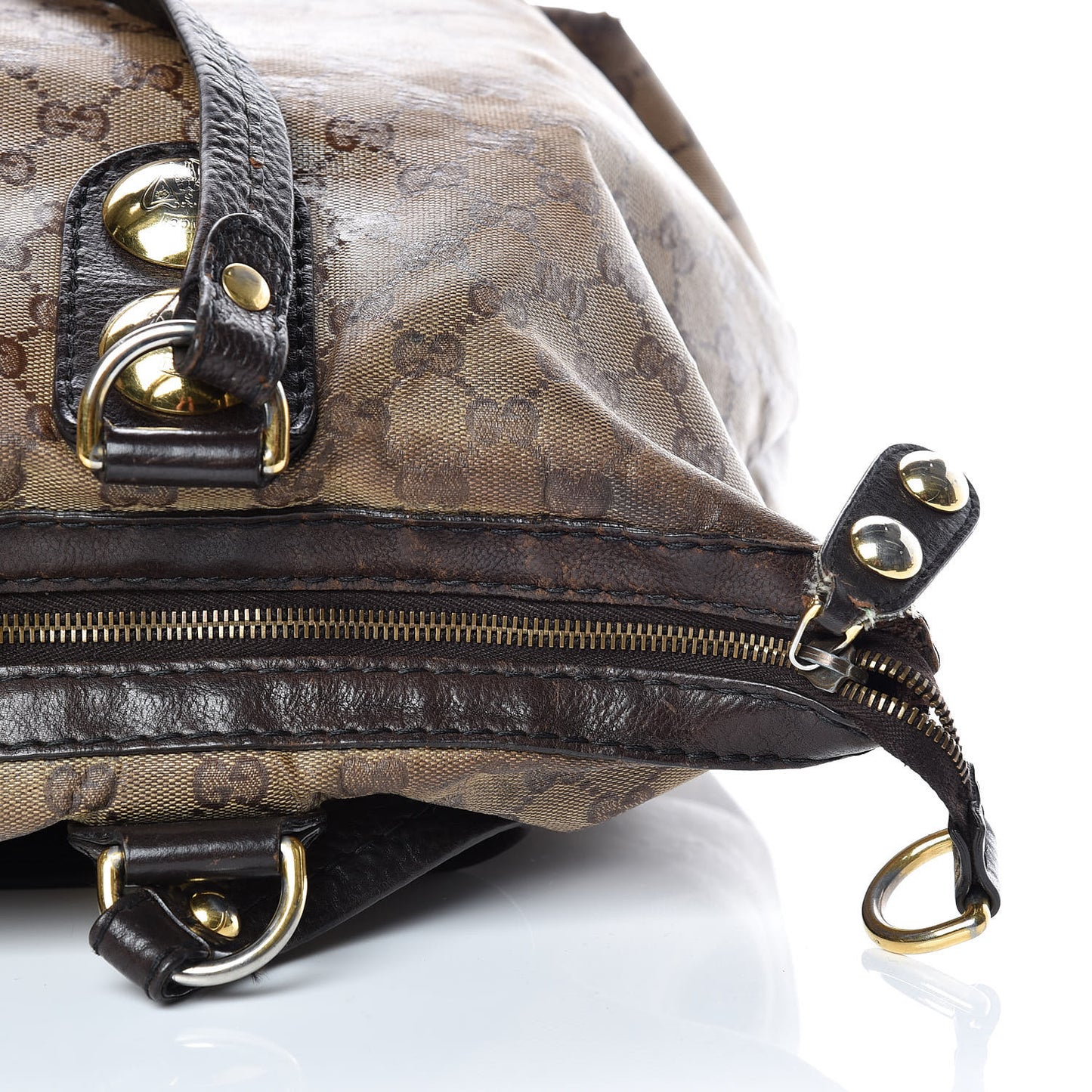 Crystal Monogram Small Babouska Tote Dark Brown