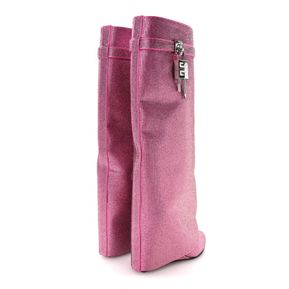 Givenchy Suede Strass Shark Lock Pant Boots 37.5 4 of 8
