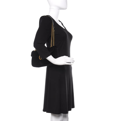 Gucci Velvet Matelasse Small GG Marmont Shoulder Bag Black 2 of 11