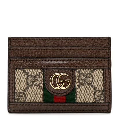 Gucci GG Supreme Monogram Ophidia Card Holder Brown 1 of 7