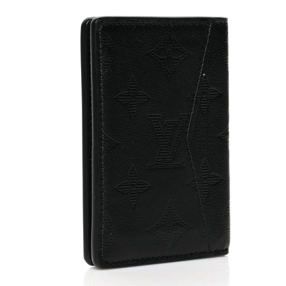 Louis Vuitton Calfskin Monogram Shadow Pocket Organizer Black 3 of 7