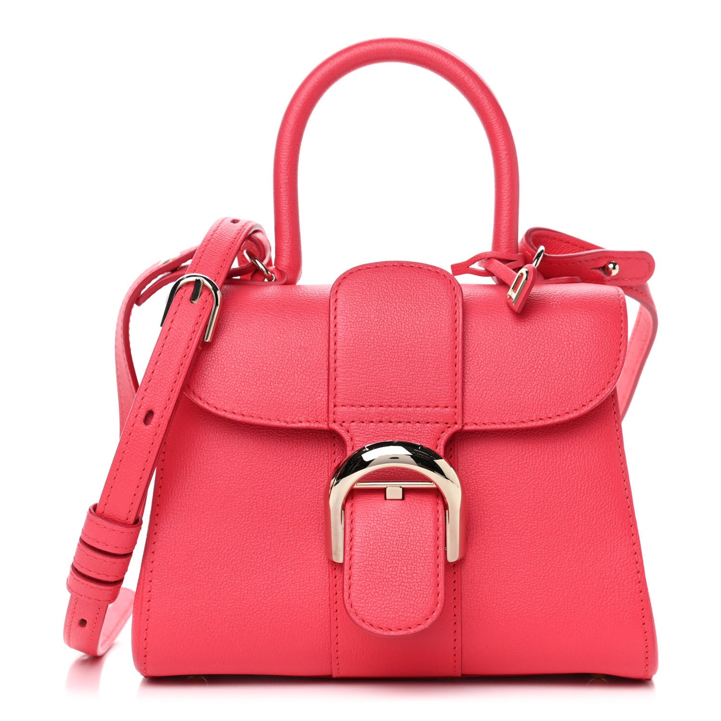 Grained Calfskin Mini Brillant Satchel Coral