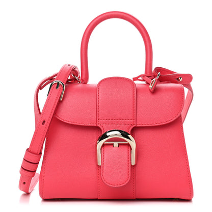 Delvaux Grained Calfskin Mini Brillant Satchel Coral 1 of 5