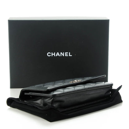 Chanel Lambskin Quilted Boy Wallet On Chain WOC Black 4 of 11