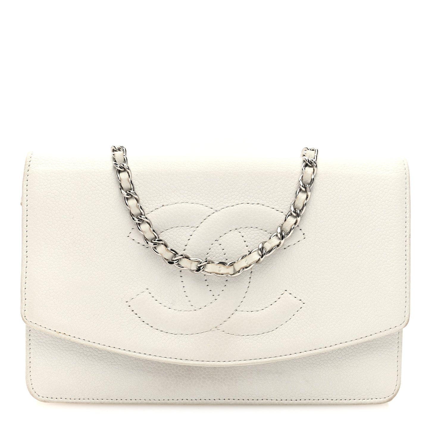 Caviar Timeless CC Wallet on Chain WOC White