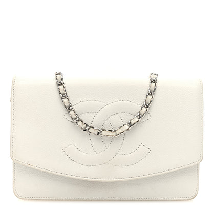 Chanel Caviar Timeless CC Wallet on Chain WOC White 1 of 11