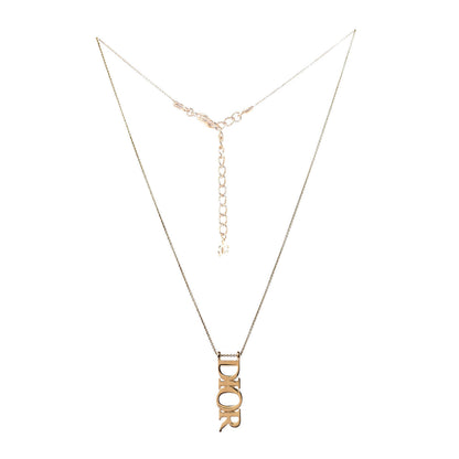 Christian Dior Metal Logo Necklace Gold 3 of 6