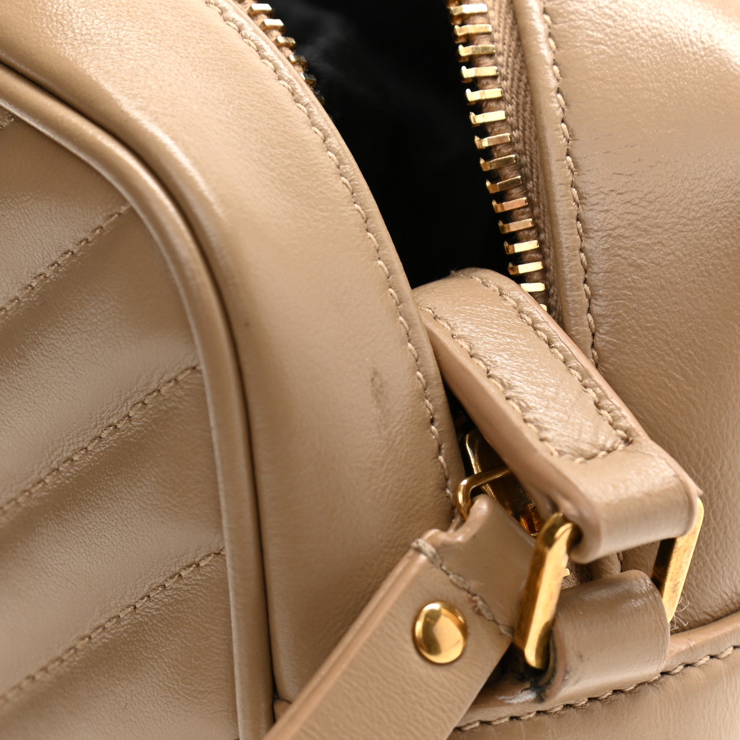 Saint Laurent Calfskin Matelasse Monogram Lou Camera Bag Dark Latte 13 of 13